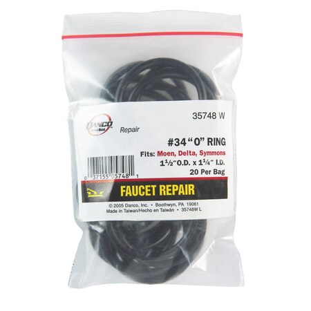 Danco Danco 1-1/2 in. D X 1-1/4 in. D Rubber O-Ring 20 pk 35748W